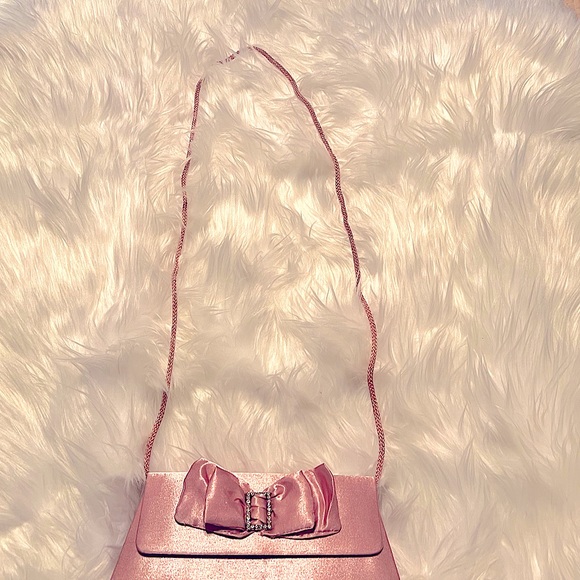 Vintage Pink Satin Clutch Bag - Picture 2 of 5